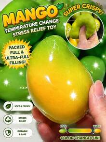Mainan Pereda Stres Bola Mangga Renyah Buatan Tangan Baru, Bola Dekompresi Mangga Silikon Lembut yang Berubah Warna, Mainan Pereda Stres Sensorik ASMR - MultiWarna - View 1