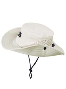 JOYLORD Topi Bucket Pria untuk Memancing Outdoor Warna Polos Cepat Kering dan Bernapas dengan Perlindungan Matahari Gaya Koboi Barat Topi Matahari Dua Fungsi - A - View 13