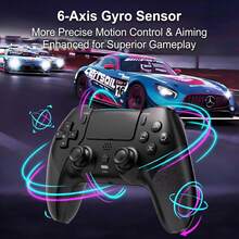 A Wireless Controller Compatible With P4, P4 Slim, P4 Pro, PC, Smartphones, Featuring A Hall-Effect Joystick, Dual Vibration Motors, A Six-Axis Gyroscope, Macro Programming, Turbo Mode, An 800mAh Battery, A Microphone, And A 3.5mm Headphone Jack. - View 5