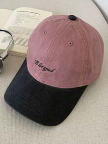 1pc Women's Embroidered Letter Colorblock Baseball Cap, Fashion Casual Hat, Soft Crown Curved Brim Cap, Suitable For Daily Wear And Outdoor Outings - Multicolor - View 12