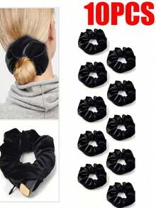 Velvet Hair Scrunchie With Hidden Pocket, Multi-Functional Hair Accessory Storage Bag, Travel Essential, Portable - Multicolor - View 12