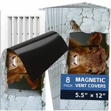 Fun Cartoon Animal Magnetic Ventilation Cover, 12 * 5.5 Inches And 15.5 * 8 Inches, Used As A Flexible PVC Sleeve Cover For Metal Floor, Wall, Ceiling Vents, Ventilation, And Odor Blockers To Prevent Foreign Objects From Falling Off - B - View 52