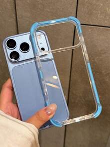 Hybrid Bumper Armor 透明手機殼，相容 iPhone 18 Pro Max 18 Pro 17 Pro Max 17 Pro 16 Pro Max 15 Pro Max 14 Pro Max 13，防震後蓋 - 淺藍色 - 查看 5