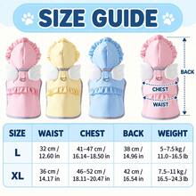 1pc Dinosaur Pet Hooded Raincoat With Extra Large Brim, Polyester Material, Reflective Strip, Full Coverage Protection, Adjustable Magic Waist Strap, Cute Animal Pattern Print, Waterproof Design, Suitable For Small And Medium Dogs Year-Round Wear, Waterproof Dog Raincoat, Hooded Dog Raincoat, Dog Raincoat - Multicolor - View 3