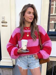 Autumn/Winter New Women's Fashion Street Minimalist Retro Color-Block ...