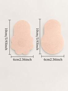 10Pcs Women's Self-Adhesive Invisible Breast Lift Tape, Push-Up Nipple Covers & Bra Pads For Large Bust And Plus Sizes, Soft Reusable Strapless Design - Apricot - View 12