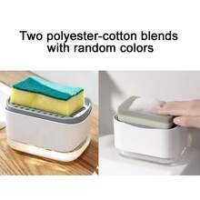 1PC Sponge Soap Dispenser, Manual Press Soap Dispenser, Automatic Kitchen Dishwashing Liquid Dispenser, A Tool Suitable For Home Kitchens, An Ideal , Plastic, Compact Design Suitable For Countertop Or Sink Use, Kitchen Sink Soap Dispenser - One Size Fits All - View 11