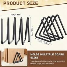 1pc Heavy Duty Metal Cutting Board Storage Rack - Triangular Cutting Board Holder, Space-Saving Cabinet/Countertop Organizer, Baking Sheet Rack - Sturdy Kitchen Storage Rack (No Screws/Easy Installation), Kitchen Storage Container, Kitchen Countertop Organizer, Kitchen Storage Rack, Kitchen Storage Shelf, Kitchen Supplies Storage, Kitchen Storage Solution, Baking Storage - Black - View 3