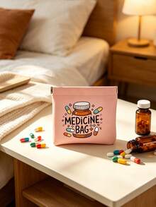 Cartoon Pill Pattern Portable Medicine Bag, Travel Mini First Aid Kit, Home Camping Travel Small Emergency Medicine Storage Pouch - Multicolor - View 5