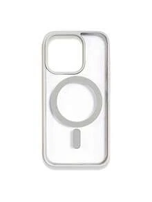 1pc 5-Style Optional Contrast Border Magnetic Large Window Transparent Phone Case, Ins Minimalist Phone Case, Built-In Magnetic Ring Supports Wireless Charging; Covers, A Style Transparent Border / B Style Light Pink Border / C Style Vibrant Orange Border / D Style Classic Black Border / E Style Light Gray Border, Raised Lens Full Coverage Anti-Drop Soft Shell, Minimalist Versatile Fashion Phone Case, Suitable For Personal Use, Birthday Gift Choice; Compatible With IPhone Case - Multicolor - View 108