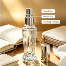 10ML Vertical Transparent Glass Refillable Perfume Spray Bottle, Mini Portable Travel Spray With Metal Cover, Leak Proof Empty Perfume Bottle, Female Makeup Device, Portable Perfume Container For Daily Use Of Men And Women - Multicolor - View 2