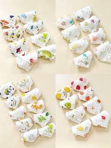 8/5/3pcs Random Assorted Baby Gauze Face Towels, Cartoon Cute Bibs And Bath Washcloths - Multicolor - View 8