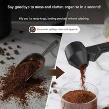 1pc 2-In-1 Coffee Dosing Funnel With Measuring Cup, Reusable Coffee Powder Transfer Funnel And Coffee Scoop, Portable Powder Dosing Tool, Suitable For Espresso, Coffee Powder, Home Brewing And Daily Coffee Making - Multicolor - View 7