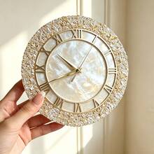 Double Heart & Round Clock Mold, Suitable For Epoxy Resin Casting, DIY Arabic Numeral Silicone Mold, Used For Wall Clocks, Handicrafts, Resin Casting, Perfect For Making Clock Gifts - Round Diamond Face Watch Mold - View 3