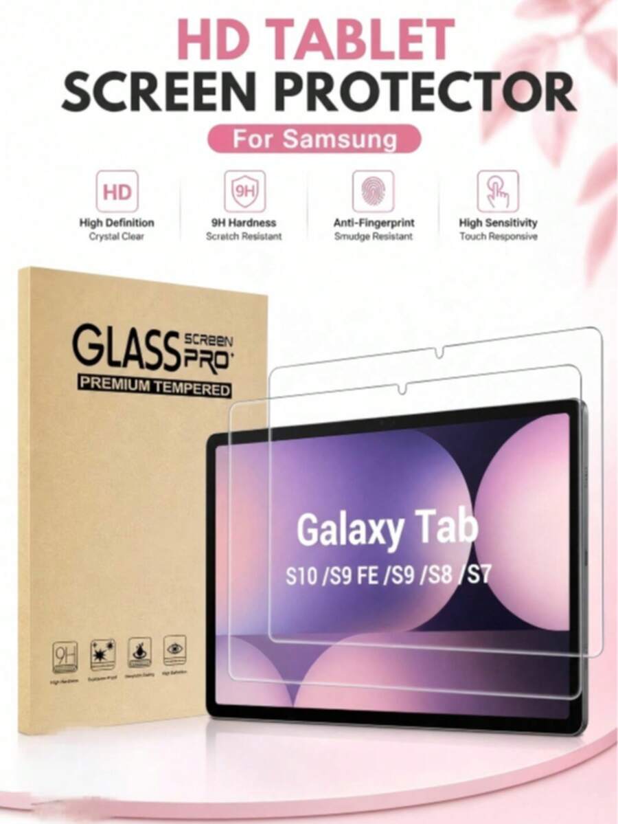 Yezodawee 2pcs Tempered Glass Screen Protector For Galaxy Tab S9 11 Inch 2023 / S8 11 Inch 2022 / S7 11 Inch 2020, 9H Hardness High Definition Screen Protector Film, Compatible With Galaxy -X710/X700/T870 Model Tablet Accessories - White - View 1