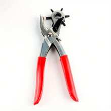 Heavy Duty Rotating Leather Punch Tool, Ergonomic Handle, Multi-Size Punch Set, Can Punch Round, Square, Star, Heart And Other Hole Shapes, Leather Belt, Watch Strap, Leather Craft Tool - A - View 2