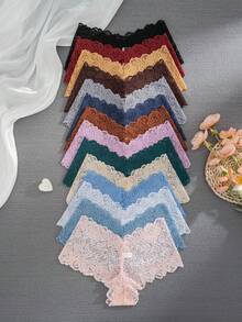 14pcs/Pack Women's Sexy Lace Triangle Panties - Multicolor - View 3