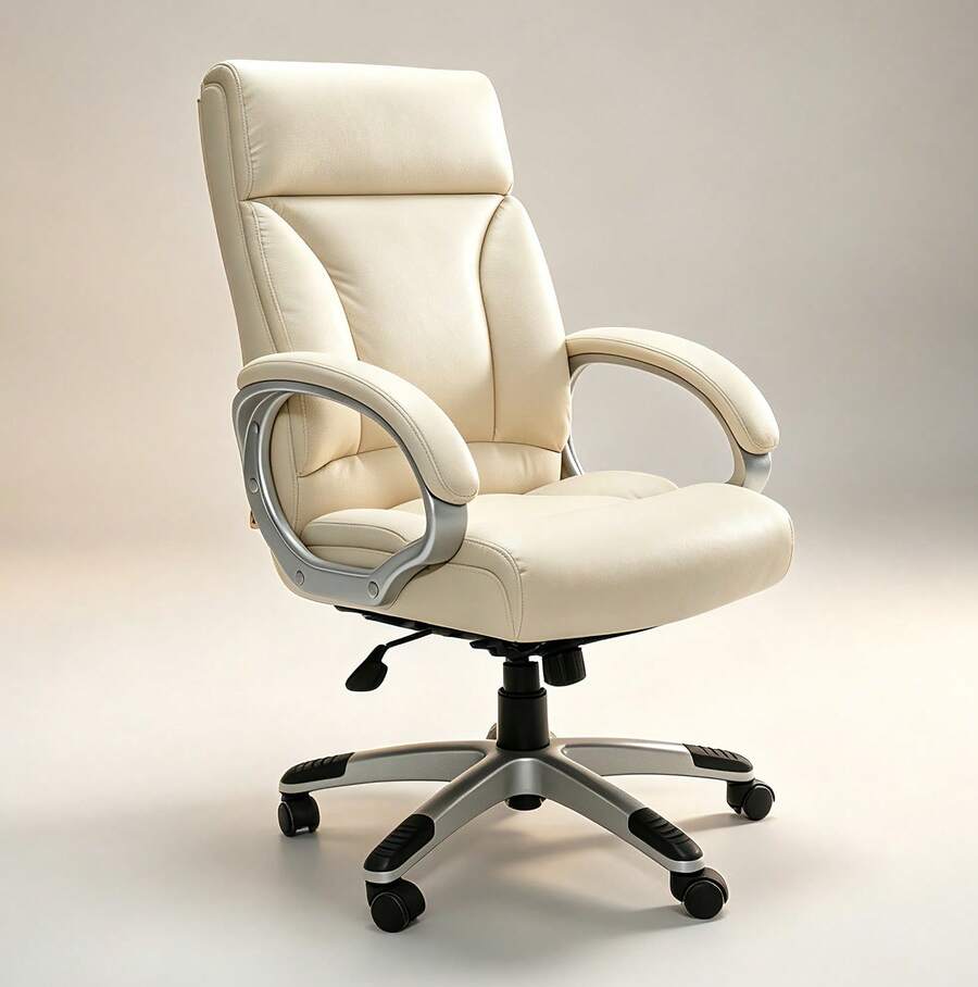 QIAN&S Extra Large & Tall Office Chair, 400 Lbs Weight Capacity, Thickened Seat Executive Chair For Heavy People, Rocking Function, Wide Height Adjustable Seat Home Computer Chair With Padded Armrests