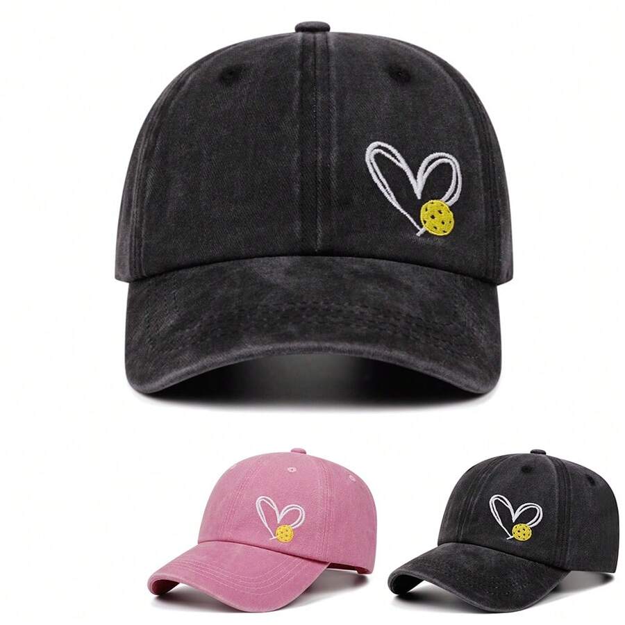 1pc Pickleball Embroidered Baseball Cap Unisex Outdoor Sports Game Casual Sun Protection Duck Bill Dad Hat - Multicolor - View 1