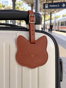 Cute Cat Shaped Luggage Tag, Adjustable Buckle Luggage Identification Tag, Unisex Travel Bag Hanging Tag, Essential For Airport/Train/Vacation Travel - Multicolor - View 8