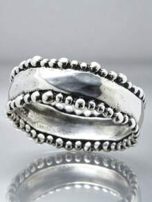 1pc Silver Plated Ring, Suitable For Engagement, Wedding, Party And Daily Wear, Perfect For Birthday, Anniversary Or Valentine's Day - Silver - View 3