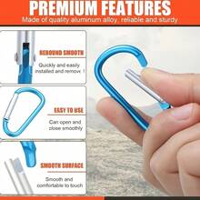 24Pcs New Aluminum Alloy Keychain Outdoor Spring Snap Clip Water Bottle Hooks Keychain Camping Quickdraws Tool - Multicolor - View 3