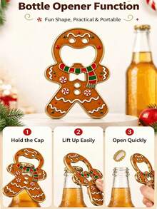 1pc Multifunctional Refrigerator Magnet & Christmas Tree Ornament, Creative Beer Bottle Opener, Christmas Party Decoration Holiday Gift, Suitable For Home Bar, Bottle Opener/Refrigerator Magnet/Christmas Ornament/Christmas Gift/Party Decoration - View 8