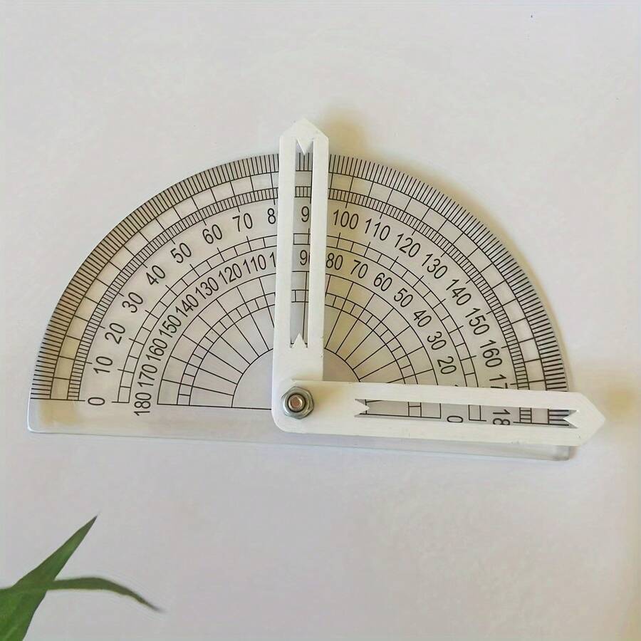 180° Rotating Protractor - Durable Plastic, Ideal For Math Teaching & Office Use - A - View 1