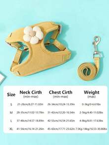 1 chiếc áo vest kèm dây xích cho thú cưng, phụ kiện chó hoạt hình 3D Teddy, dây dắt chó mèo đi dạo ngoài trời, đai yếm chống thoát - Nhiều màu - Xem 15
