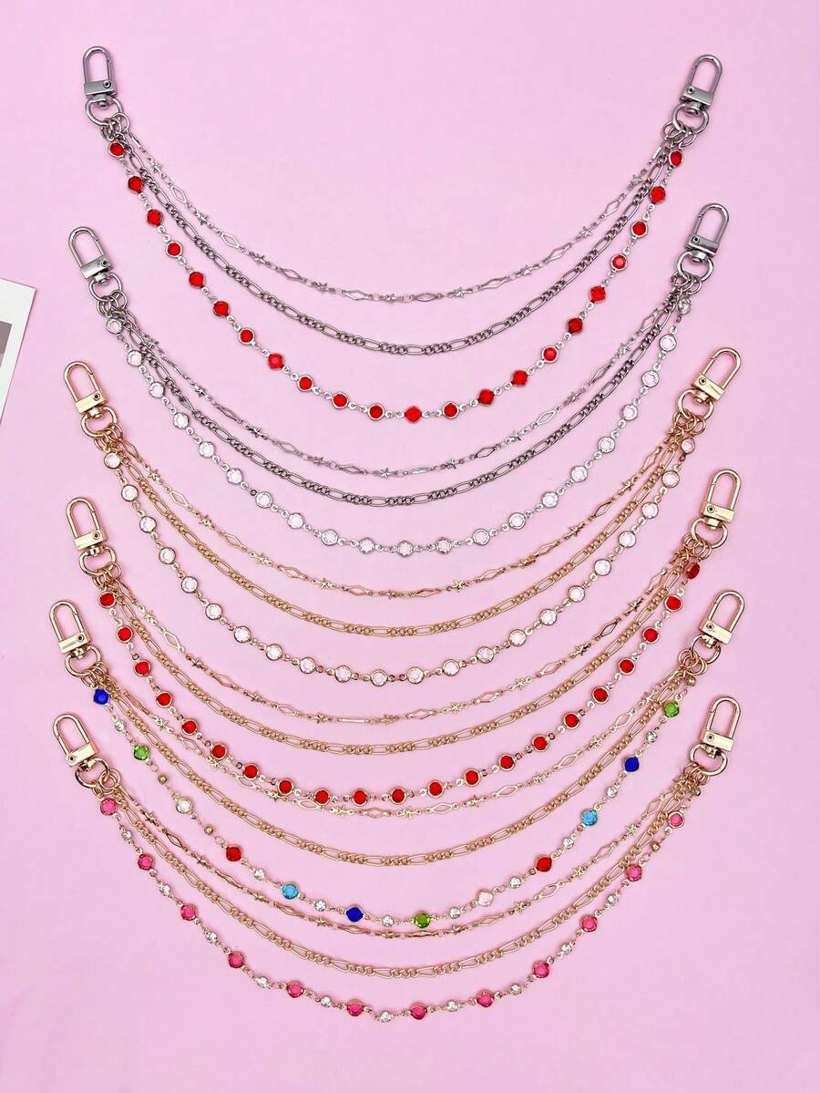 Personalized Fashion Rhinestone Series Bag Charm, Charming Bag Chain, Wallet Decorative Chain, Women's Accessory Chain, Handbag Accessory, Room Decor, Pants Accessory, Holiday Gift - Multicolor - View 1