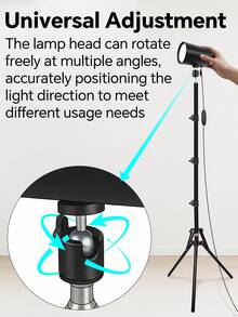 LED Reading Floor Lamp, 61" Standing Lamp - Adjustable Color Temperature & Dimmable Brightness Modern Floor Lamps, USB-Powered Floor Lights With Auto Timer & Adjustable Height Tripod Stand, Work Light For Home, Office, Living Room And Bedroom - Black - View 6