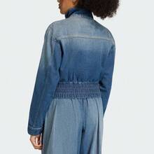 Adidas Originals TRACKTOP High-Neck Zip-Up Woven Denim Jacket Women's Blue - Blue - View 3