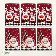 2 buah Handuk Dapur Motif Natal, Santa Claus, Rusa Kutub, Kepingan Salju, Pohon Natal, Desain Teks, Handuk Tangan Merah untuk Liburan, Handuk Dekorasi Rumah Dapur Musim Dingin, Dekorasi Pesta Natal, Hadiah Liburan untuk Memanggang dan Membersihkan - MultiWarna - View 10
