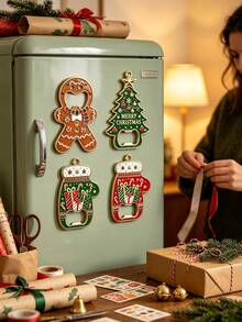 1pc Multifunctional Refrigerator Magnet & Christmas Tree Ornament, Creative Beer Bottle Opener, Christmas Party Decoration Holiday Gift, Suitable For Home Bar, Bottle Opener/Refrigerator Magnet/Christmas Ornament/Christmas Gift/Party Decoration - View 1