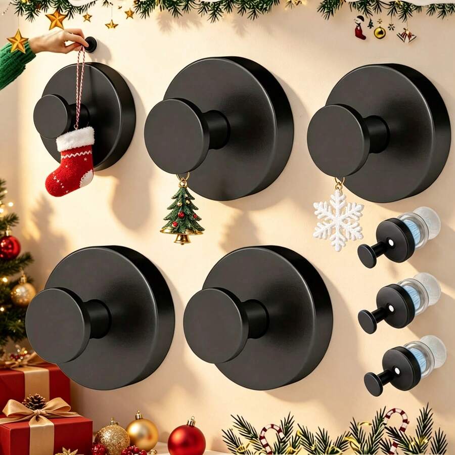 Strong Self-Adhesive Wall Hook, Towel Hook, Key Hook, High-Strength Towel Hook, Kitchen Utensil Storage Hook, No Drilling Required, Plastic Material, Suitable For Modern Home Storage Hook, Practical Hook Design, Christmas Wreath Hook