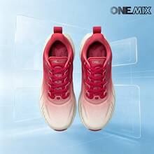 ONEMIX 2026 新款男士時尚運動休閒跑鞋,舒適吸震輕量透氣網布慢跑鞋,馬拉松訓練健身運動鞋,戶外登山防滑男鞋,日常走路休閒男士運動鞋,氧氣空間氣泡中底技術吸震輕量彈性運動鞋,中性款 - 凱笛紅 - 查看 6
