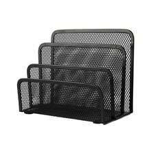 Multifunctional All-In-One Metal Mesh Desktop Organizer Rack With Bookshelf, File Holder, Letter/Envelope Card Slots - Space-Saving Freestanding Storage Shelf, Compact Vertical Design Suitable For Home Office, Home & Office Decor - Multicolor - View 5