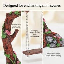 1pc Swing Tree Garden Decor, Pink Flower Ground Stake, Miniature DIY Garden, Suitable For Flower Pot, Rock Garden Decoration, Living Room Decor, Patio, Lawn Decoration And Home Desktop Ornament - Multiple Styles - View 3