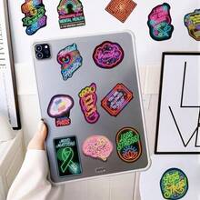 50pcs Neon Mental Health Stickers, Waterproof Vinyl Stickers, Suitable For Scrapbooking, Journaling, Decorating Laptops, Bumpers, Skateboards, Water Bottles, Computers, Phones. - Multicolor - View 7