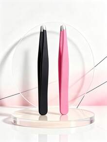 2pcs High Precision Flat Tweezers, Suitable For Men And Women To Pluck Hair, Pluck Beard, Trim Eyebrows, Easy To Grip Hair Removal, Wax Hair Removal - Multicolor - View 4