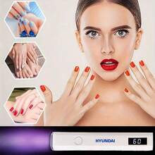 HYUNDAI Portable Mini Nail Dryer, Rechargeable Handheld Nail Lamp, UV/LED Nail Dryer With Digital Display, Fast Nail Drying Light, Suitable For Daily Outdoor Use - White - View 3