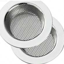 2 buah Saringan Wastafel Dapur Stainless Steel, Saringan Pembuangan Wastafel Bertepi Lebar Besar Diameter 4,5 Inci - A - View 2
