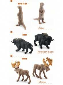 Children's Animal Figurine Models, Small Models Of North American Animals, Handheld Model Toys, Can Be Used As Decorative Items Or Collectibles - Multicolor - View 8