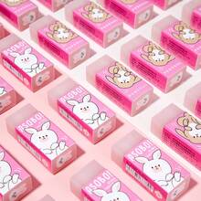 5pcs Rabbit Jelly Erasers, Office Supplies, Drawing Standard Pencil Erasers - 5pcs Pink Rabbit Sandwich Eraser - View 5