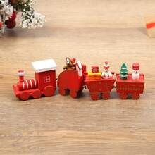 Wooden Christmas Mini Train Decoration, Holiday Gift, Wooden Craft Ornament, Suitable For Window Display And Home Decor - Multicolor - View 11