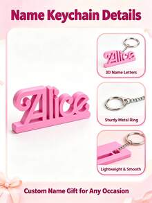 Customized Personalized Acrylic Keychain, Engravable Name, Bow Letter Keychain, Perfect Gift, Souvenir And Christmas Present For Friends - Multicolor - View 4