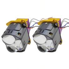 Flat Bi-LED Laser Projector Lens, Single/Dual/Triple Laser Optional, Universal Car Headlight Bi-Xenon Retrofit Module, Sharp Cut-Off Line, Includes Bracket And Fan, 2pcs/Pack - Square Lens - View 9