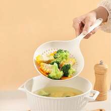 Extra Large 14.5 Inch Silicone Colander Spoon, Perforated Strainer/Skimmer/Spider Spoon, Suitable For Cooking And Frying, Pasta Strainer, Kitchen Cooking Strainer - White - View 13