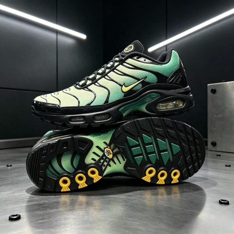 Nike Men Sneakers - Green and Black - View 1
