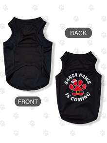 The 3estie 3eastie 2pcs Christmas Paw Print Pattern Funny Design Pet Vest, Physical Flea Protection, Reduced Shedding, Insulated & Breathable Dog Vest, Suitable For Large And Small Dogs And Cats, Indoor And Outdoor - Multicolor - View 10